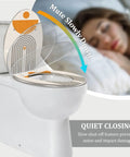 Elongated Toilet Seat Resin Bathroom with quiet closing feature, stylish design, fitting most standard toilets.