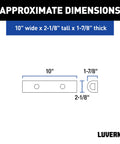 Diagram showing dimensions of Heavy Duty 10 Inch Universal Rubber Bumper Guard Strip For Vans And Work Trucks Rear Fender Pad Bump