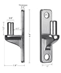 304 Stainless Steel Heavy Duty Gate Hinges 4 Pack, One-Piece Non-Welded Wall Mount With 5/8 Inch Pin, front and side view