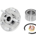 Front Wheel Hub Kit With Bearing, Studs, Snap Ring And Axle Nut Forged Flange Precision Fit For Non Integral Wheel Hubs, 1 Pack Silver
