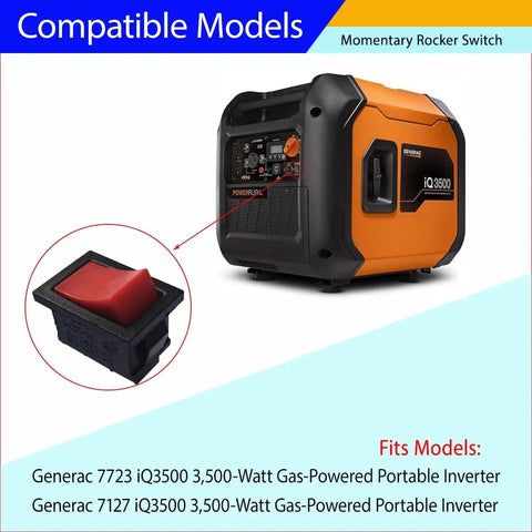 Electric Start Momentary Rocker Switch Replacement For 3500 Watt Inverter Generators next to Generac IQ3500 image
