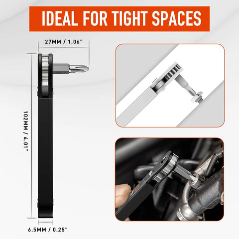22 In 1 Ratchet Screwdriver Set With 90 Degree Right Angle Bits Pocket Sized EDC Gear For Tight Spaces Magnetic Clamp