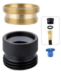 Faucet To Garden Hose Adapter Kit Easy Install Brass Matte Black With Washer And Aerator Key, Female To Male Converter