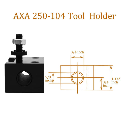 250-104 Quick Change Heavy Duty Boring Bar Holder AXA 4 Tool Holder with dimensions and steel build shown.