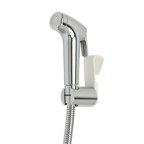 Handheld Bidet Sprayer For Diapering And Shattaf Use PVC Hose In White And Gray Metal T Valve With Water Pressure Control