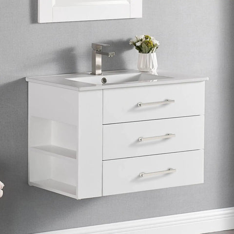 Bathroom vanity featuring 10 Pack 7 Inch Brushed Satin Nickel Cabinet Handles For Kitchen Cabinets And Drawers, Durable Cabinet Pulls Hardware.