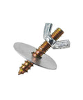 Image of 8 Pack 1/4-20 X 1-1/2 Inch Hanger Bolts with wing nuts and flat washers for wood joints assembly, close-up view.