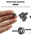 Pro Grade 5x10x4mm Deep Groove Ball Bearings 2RS Double Sealed Chrome Steel Z2 for RC Cars, shown on hand for scale.