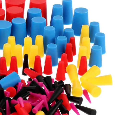 Dope 250 Pc Silicone Cone Plug Kit With 8 Sizes Perfect For Air Conditioner Drain Holes And Powder Coating Projects So You Can Seal Up All Your Needs Like A Pro Without Breaking The Bank And Reuse It Many Times. Assorted silicone cone plugs in 8 sizes, red, blue, yellow, black, and pink