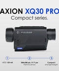 Axion XQ30 Pro Thermal Imaging Monocular With Ultra Sensitive Sensor side view, compact with 384x288 sensor.