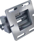 Heavy Duty 4 Inch Precision Milling Vise With Tilting Guide Rod And Adjustable Angle Bench Clamp For Metalworking Jobs And Surface Grinder Work Dead On Accuracy, close-up view of solid steel construction.
