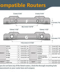 Diagram showing compatible routers for Pro Grade Router Guide Rail Adapter For Plunge Routers Smooth Operator Track Saw Rail Setup.