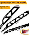 Diagram of Beefy Tungsten Carbide Reciprocating Saw Blades For Demolition And Masonry, Cut Porous Concrete, Bricks, Fiber Cement And Wood.