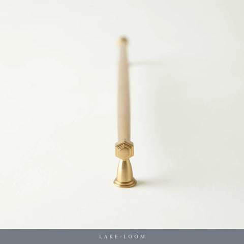 Haywood 4 Pack Brushed Brass Cabinet Pulls 12.5 Inch Solid Zinc Alloy Handles end view on white background