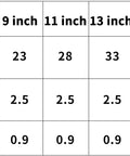 Size chart showing dimensions in CM for drawer slides: length, width, and height for multiple sizes, including 11 inch.