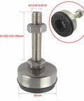 Adjustable Leveling Feet 65mm Stainless Base For Furniture Easy Glide Leg Levelers With Threaded Sockets Light Duty Yet Durable For Home Kitchen Office Garage Shop And Retail Displays, M12/M14/M16