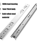 Five Pairs Of 22 Inch Full Extension Drawer Slides With 100 Lb Capacity Side Mount Rails, Cold Rolled Steel, Smooth Glide
