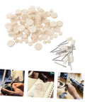 120Pcs Wool Felt Polishing Wheels Set With Shank For Rotary Polisher Pro Grade Wool Buffing Tools Kit For Metal And Wood Finishing