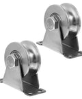 Heavy Duty Sliding Door Rollers With Double Bearings U Groove Track Wheels Stainless Steel Easy Install Triangular Bracket Pulley System