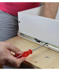 Installing Side-Mounted Ball Bearing Drawer Slides 1 Pair Full Extension Heavy Duty Cold Rolled Steel Cabinet Hardware with screwdriver.