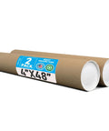 Heavy Duty 4x48 Mailing Tube For Posters, Art And Blueprints, Kraft Spiral 3 Ply Rigid Wall Protection, 100 Percent Recyclable, 2 Pack