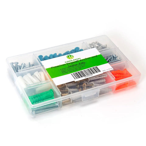 Drywall Anchor Kit With Screws 144 Piece Color Coded Wall Anchors And Self Tapping Screws Six Sizes Plastic Wall Plugs With Organizer Case