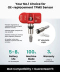 Preprogrammed Tpm Tire Pressure Sensors 315Mhz 4 Pack Clamp In Style showcasing durable construction and adjustable angle.