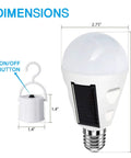 4 Pack Rechargeable Battery Backup LED Light Bulbs For E26 And E27 Bases Emergency Home Power Outage Lighting White Daylight 6000K dimensions