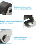 Hella Smooth Rolling 8 Piece Mini Caster Wheels Built Tough With Rubber Tread For Home Office Gear And Storage Bins Easy Install Heavy Duty Fixed Casters Solid Eighty Eight Lbs Limit Setup Right Away images showing premium rubber material and practical metal components.