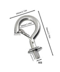 Heavy Duty Stainless Steel M8 And M10 Storage Hooks 4 Pack Rustproof S Clasps for hanging gym gear, 54mm size with measurements.