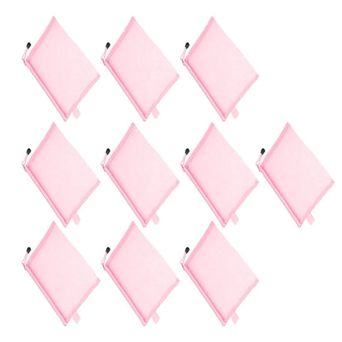 Mesh Zipper Pouch A5 Size File Organizer Bag 10 Pack for Travel On the Go Office School Supplies and Cosmetics 9.4 by 7.1 Inches Pink Nylon Document Bags