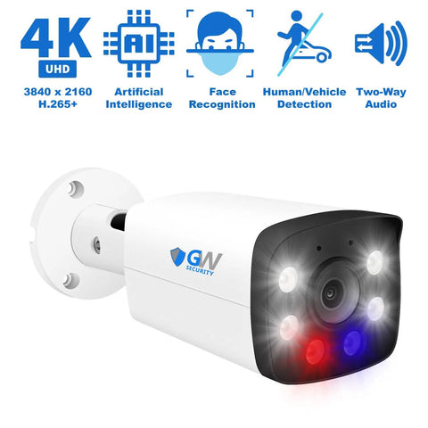No Brainer 16 Channel 12MP NVR Security System camera with 4K full-time color night vision and AI face recognition features.