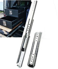 Heavy Duty Full Extension Ball Bearing Drawer Slides 46 Inch One Pair shown with drawers for secure installation in vehicles.
