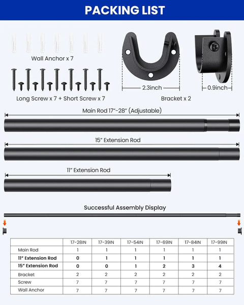 Heavy Duty Stepless Adjustable Closet Rod Designed For Seamless Closet Refresh Custom Steel Support Bar Holds Sixty Six Pounds Legit Rock Solid Slick Tool Free Installation