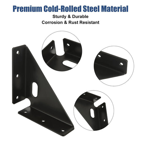 Heavy Duty Corner Brackets 24 Pack With 144 Screws, Metal Gusset Joints For Rock Solid Furniture Support, triangle shelf stabilizers made of premium cold-rolled steel.