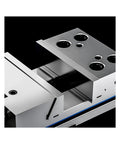Close-up of Dang Tough 7 Inch Bench Vise For Heavy Duty CNC Milling showing precision flat jaws and mounting holes.
