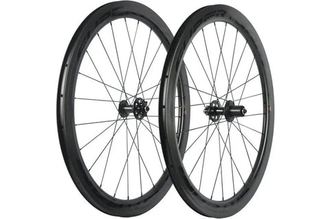 Ride Ready Carbon Fiber Road Disc Wheelset 50mm Clincher Rims 25mm Inner Width With Six Bolt Hub Front 12x100mm Rear 12x142mm