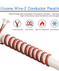 14 Gauge Flexible 2 Conductor Silicone Wire Spool Red Black Parallel For LED Strip Extension Cable 600V 200 C Temp 100ft Tinned Copper