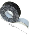 Self Adhesive Cable Management Hoop With Sticky Wire Organizer Keeps Your Desk Slick And Tidy Game Changer Tear Off Nylon Cord Wrap Kit For Home Office In Black, roll of 1m nylon strap.