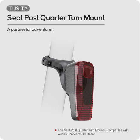 Quarter Turn Seat Post Mount For Wahoo TRACKR Radar fits 27.2mm, 30.9mm, 31.6mm bars shown with attached tail light.