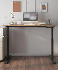 Rockin Adjustable Standing Computer Desk For Modern Home Office Or Study With Smart Height Control T-Shaped Frame Ergonomic Desktop Laptop Table 1 Point 4 Meters in a stylish home workspace.