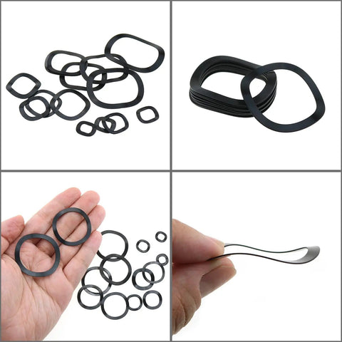 290 Piece Pack Black Manganese Steel Wave Spring Washers Set M5 Through M31 For Electrical Connections In Home And Commercial Appliances Durable Ready To Use Kit For Pros And DIYers