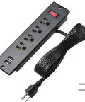 Recessed Mountable Power Strip With USB Ports Four Outlets Two USB Built In Surge Protection ETL Listed No Mess Desk Hidden Mount