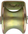 Heavy Duty 3 Inch Wide Groove Track Wheel Pulley Built Tough For Inverted Tracks And Gates U Shaped Steel Pipe Load Bearing Wheel With Large Arc Guide Rugged Color Steel Construction For Durable Performance, single wheel