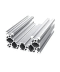Top Shelf 4040 V Slot Aluminum Profile One Meter Long Double Groove Extrusion stacked for 3D printer and industrial applications.