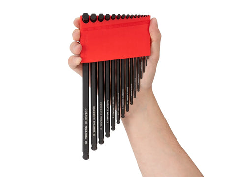 Holding Ball End Hex L Key Set 28 Piece With Inch And Metric Sizes High Leverage Hex Keys In Black And Red Holders
