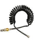 Heavy Duty Air Compressor Hose With 1 4 Inch Quick Release Couplers No Kink Nonsense Tubing coiled design with metal couplers