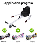 Go Kart Seat Attachment For 6.5 To 10 Inch Self Balancing Scooters, Adjustable Frame, Compatible with Various Sizes, White
