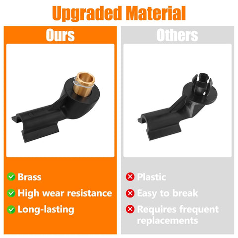 Brass-insert ATV gear shifter rod bushing; two variants shown for Polaris Sportsman, side view