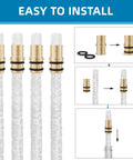 Wine Bottle Torch Kit With Long Life Wicks And Brass Wick Holders For DIY Outdoor Tiki Torches Just Add Any Bottle To Create Warm Garden Light And Bar Decor Pack Of 4 installation guide